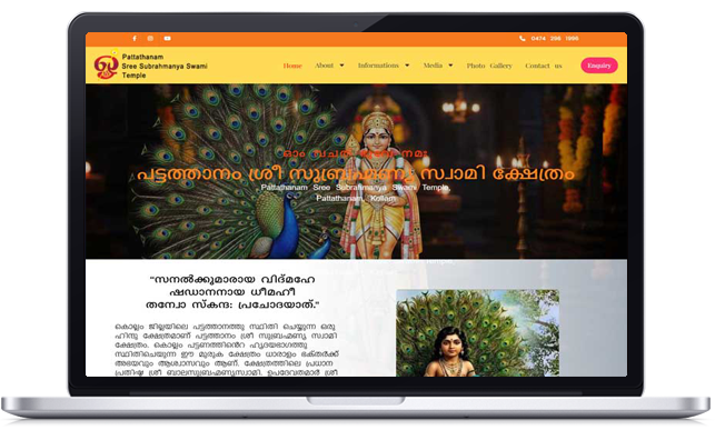Websites Designing for temples